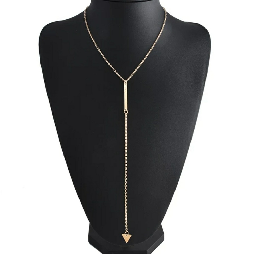 NEW GOLD BAR TRIANGLE NECKLACE